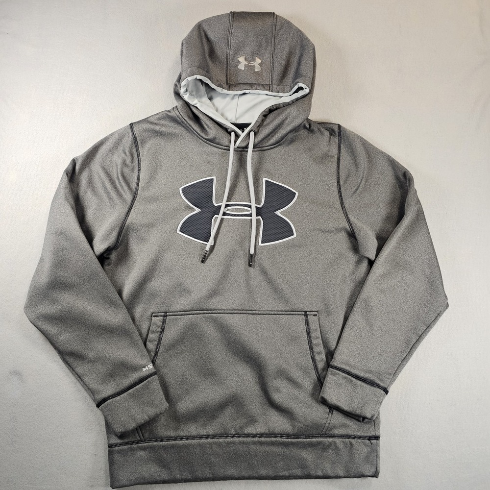 Under Armour Storm Armour Fleece Big Logo Hoodie Men's Small Gray 1259632